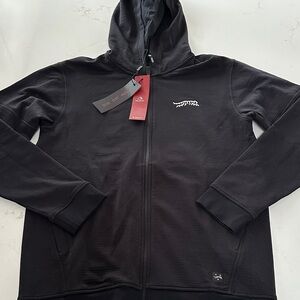 Sun Day Red Men’s Black Logo Waffle Training Full Zip Hoodie Small NWT